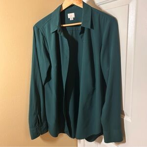 a new day Women's Teal Button-Down Blouse